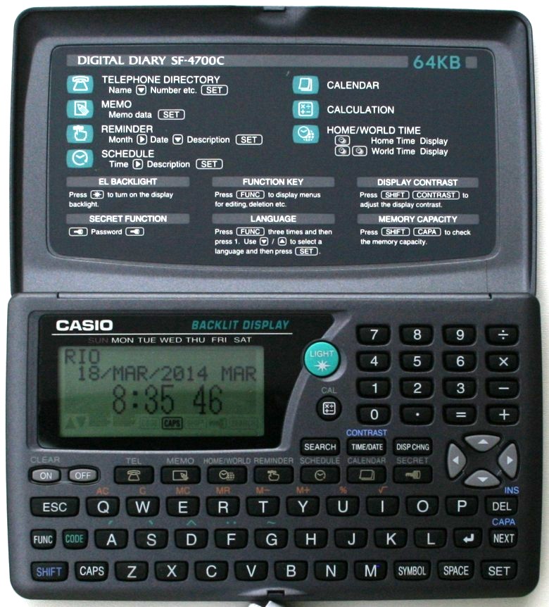 Casio - SF-4700C - - Agenda électronique - Casio SF4700C - Casio.ledudu ...